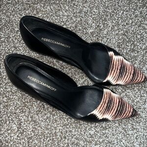 Rebecca Minkoff Black Patterned Heels